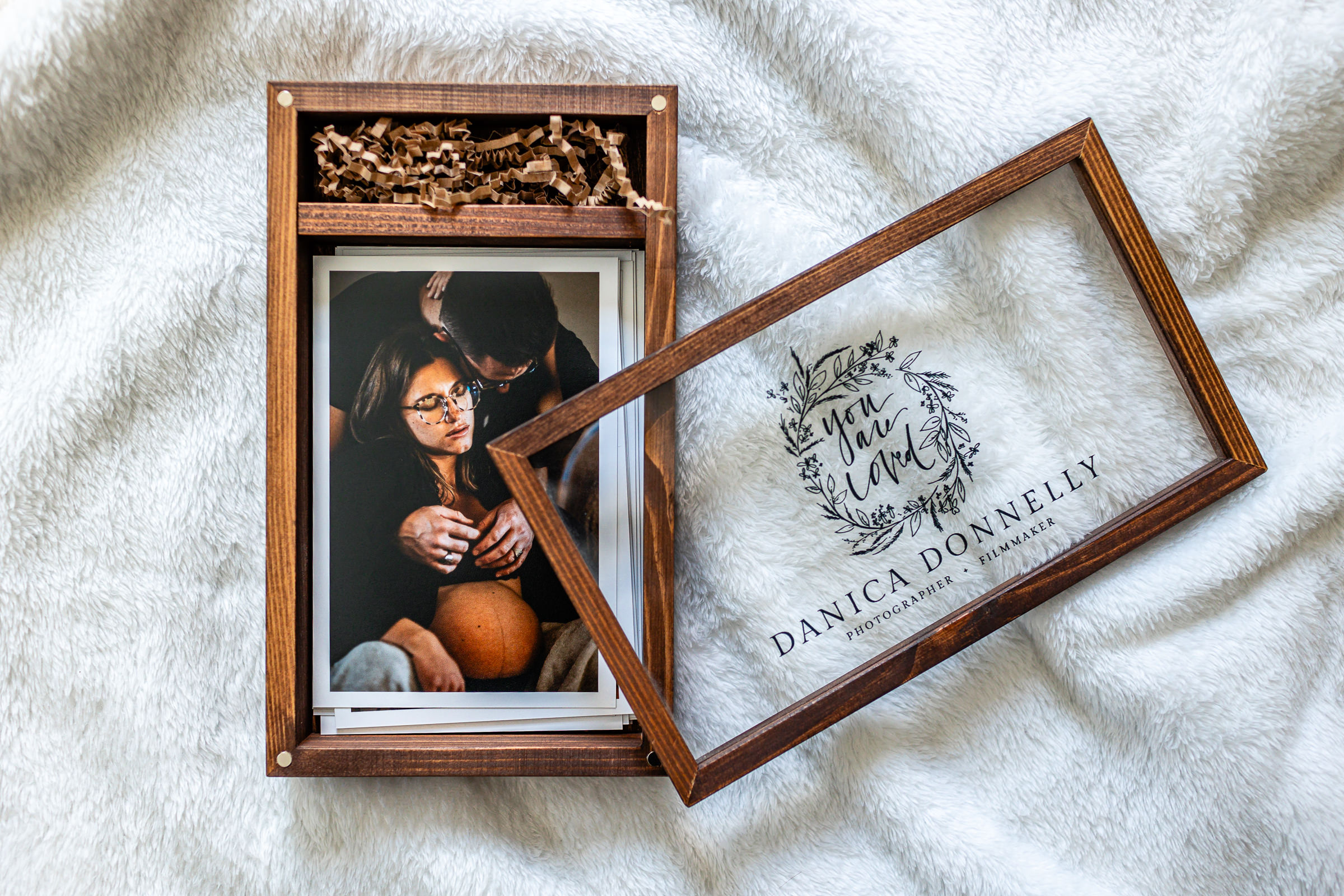 wooden box for photo prints